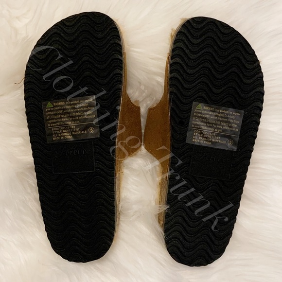 NIB Tan Faux Fur Lined Slides | Cozy Fuzzy Sandals | Forever | Women’s Sizes 5–8 - Picture 11 of 11